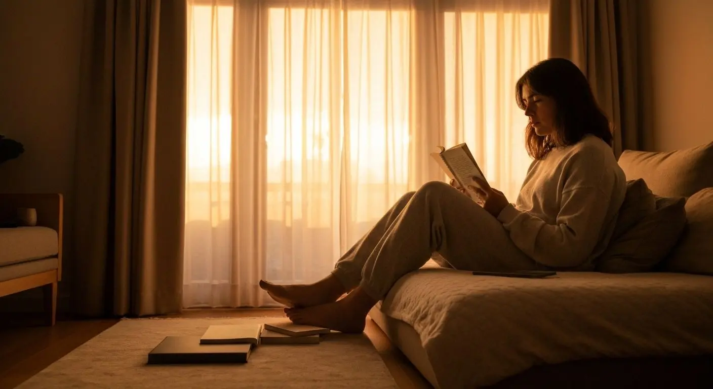 Interior corridor with balanced light